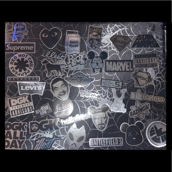 36 Assorted metallic look decal stickers - Picture 1 of 3